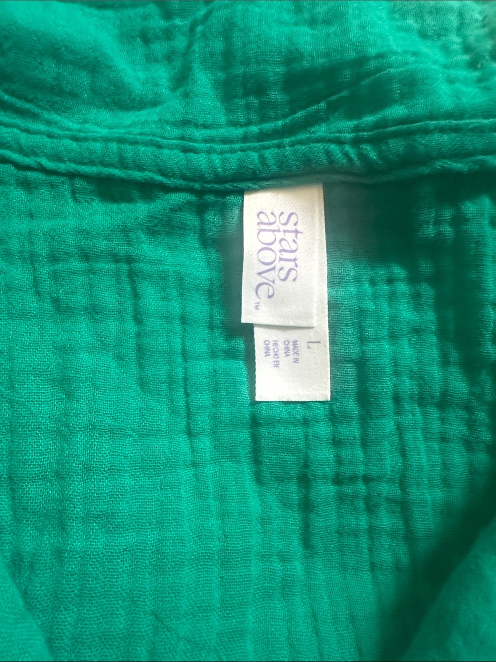 stars above Teal Green Lightweight Gauze Sleepwear Set - Picture 2 of 8